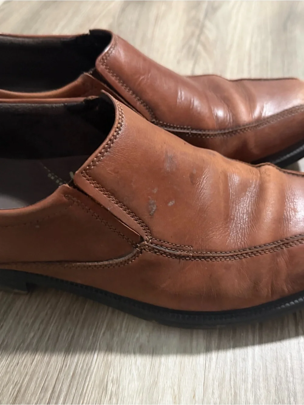 Bostonian Tan Leather Slip-On Loafers
